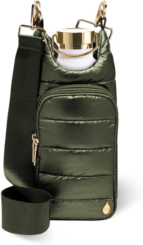 WanderFull Original HydroBag Fits Up to 32 oz Water Bottle Holder with Strap – Hands-Free Crossbody Water Bottle Carrier Bag with Phone Pocket - Colors B