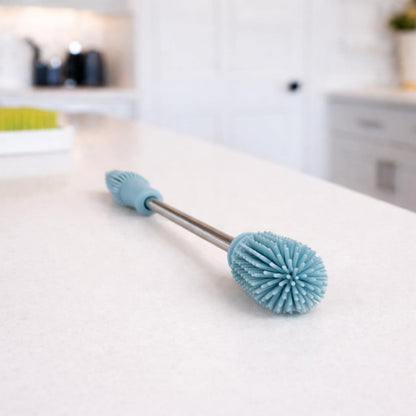 Haakaa Silicone Cleaning Brush Kit – Household Cleaning Brushes for Bottles and Crevices – Food-Grade Silicone: Dishwasher Safe (Brush-Blush)