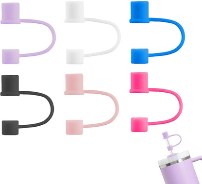 6|12 Pack 0.4in/10mm Straw Toppers, for Stanley Straw Covers Cap for Tumblers for Stanley 14|20|30|40|64 Oz Cup, Silicone Dust-Proof Caps（ Cup is Not Included）, 6 Pack