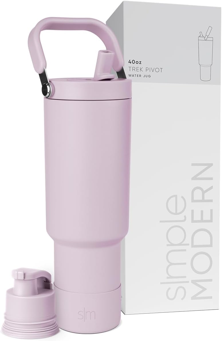 Simple Modern Trek Pivot | 40oz Flip Straw Tumbler with Handle | Water Bottle & Boot | Interchangeable Straw & Chug Lids | Insulated Stainless Steel Jug | Gym Sports Outdoors | Forest - Colors B
