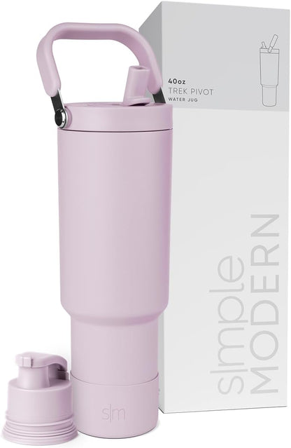 Simple Modern Trek Pivot | 40oz Flip Straw Tumbler with Handle | Water Bottle & Boot | Interchangeable Straw & Chug Lids | Insulated Stainless Steel Jug | Gym Sports Outdoors | Forest - Colors B