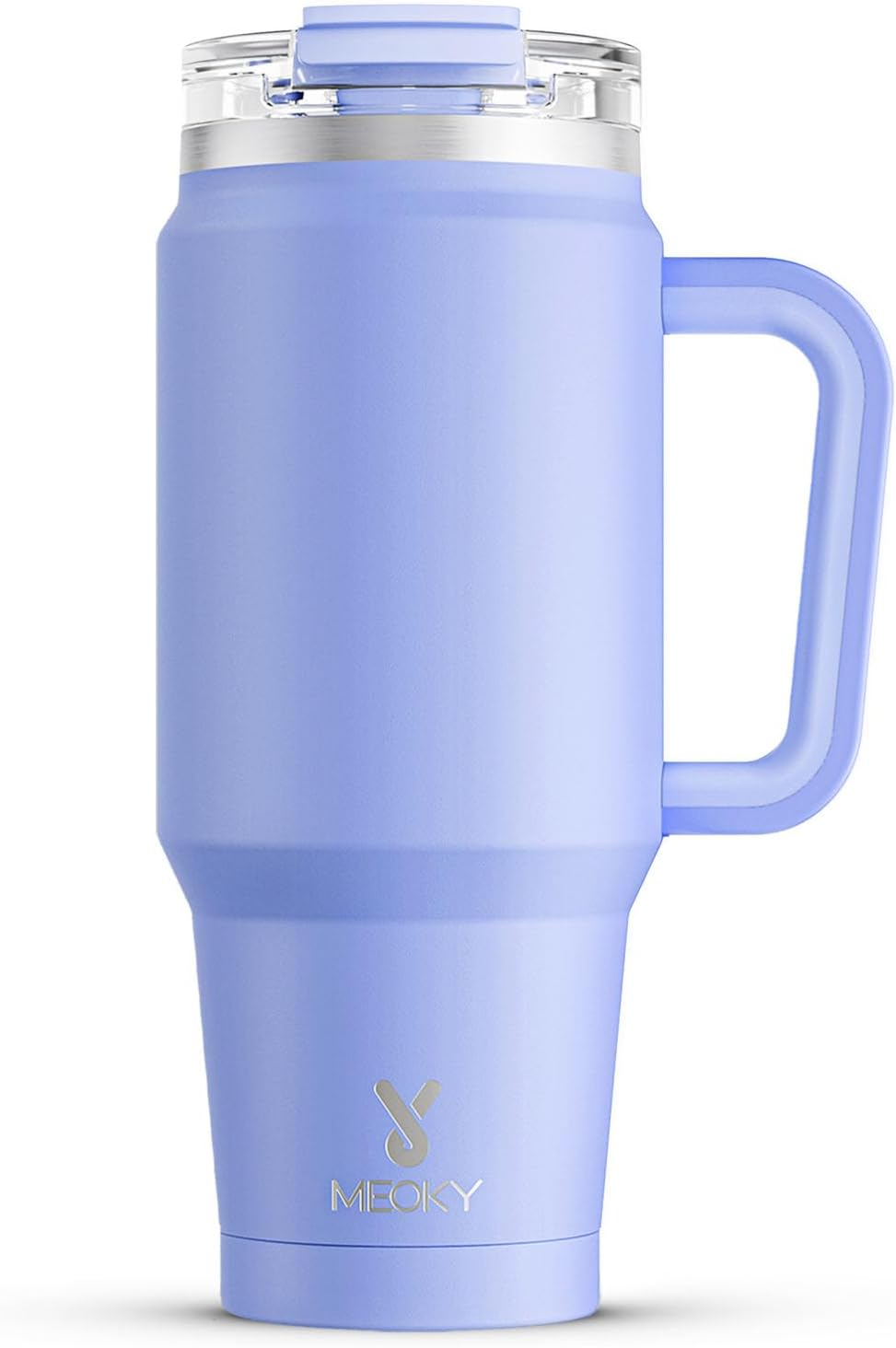 Meoky 32 oz Tumbler with Handle, Insulated Tumbler with Lid and Straw, Stainless Steel Travel Mug, Keeps Cold for 24 Hours, 100% Leak Proof, Fits in Car Cup Holder (Night)