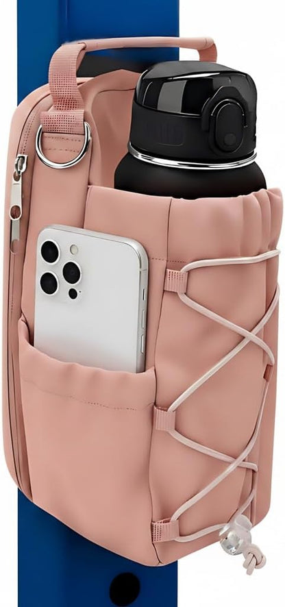 Magnetic Gym Bag for Men Women-Water Bottle Carrier Holder with Strap & Phone Pockets for 40oz Tumbler with Handle, 4 Built-in Magnets Small Gym Bag for Sports, Concert Airline Travel Walking