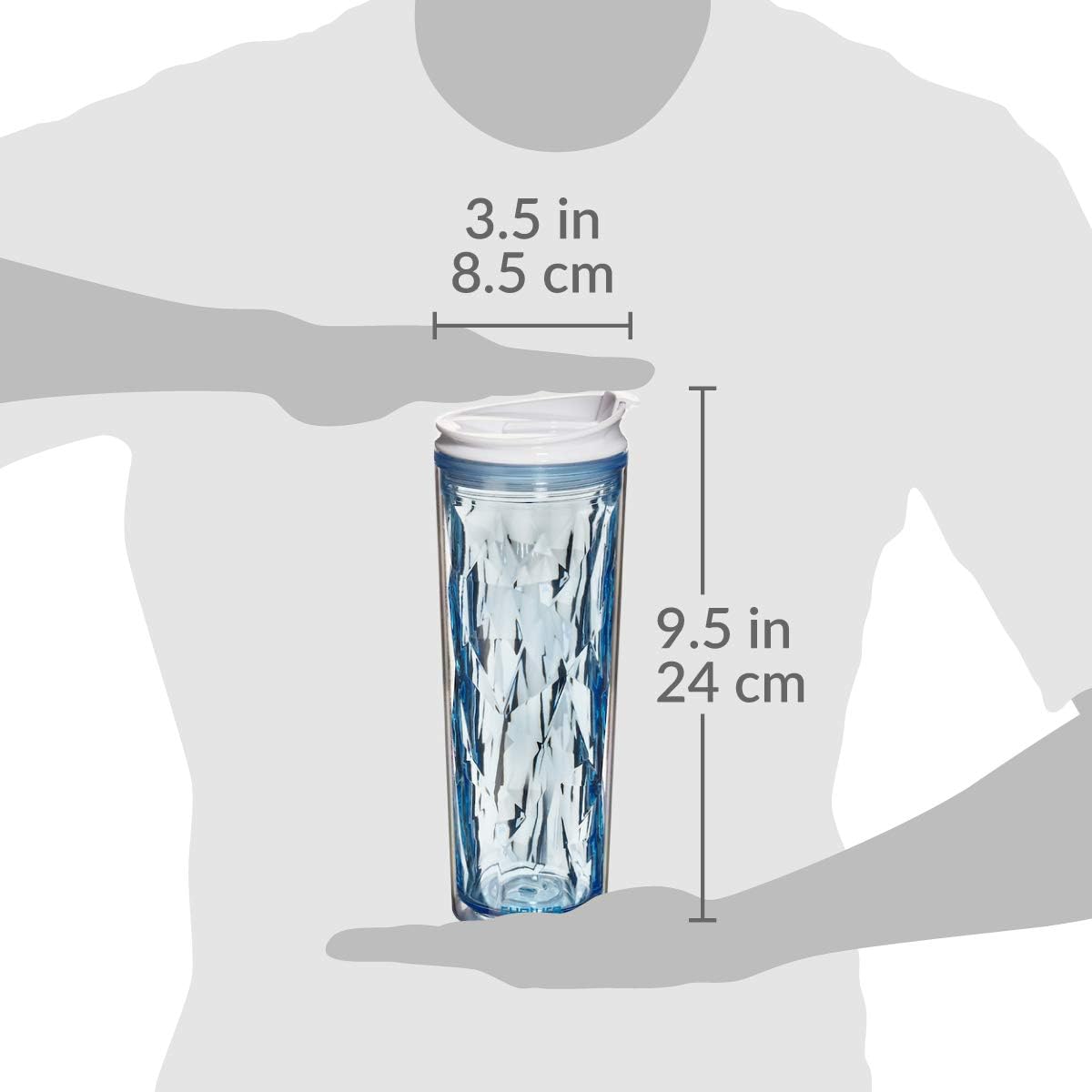 Cupture Crystal Click & Seal Shake Tumbler Cup for Hot or Cold Drinks - 22 oz (Black Diamond)