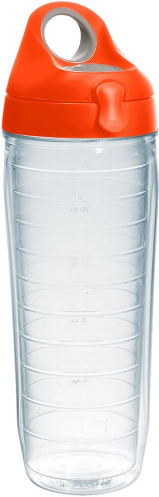 Tervis Clear & Colorful Lidded Made in USA Double Walled Insulated Tumbler Travel Cup Keeps Drinks Cold & Hot, 24oz, Black Lid, 1 Count (Pack of 1)