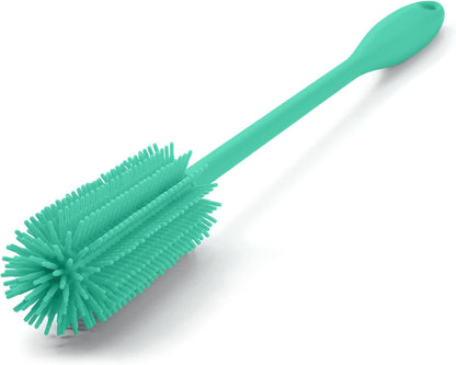 Silicone Bottle Brush, Water Bottle Cleaner Brush with Long Handle, Perfect for Cleaning Narrow Neck Containers, Vacuum Sports Bottle, Tumblers, Flask, Glassware (1 Pack, Charcoal)