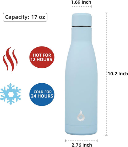 BJPKPK Insulated Water Bottle 12oz Small Stainless Steel Water Bottles Reusable Metal Thermal Keep Cold and Hot,Dreamy Purple - Colors A