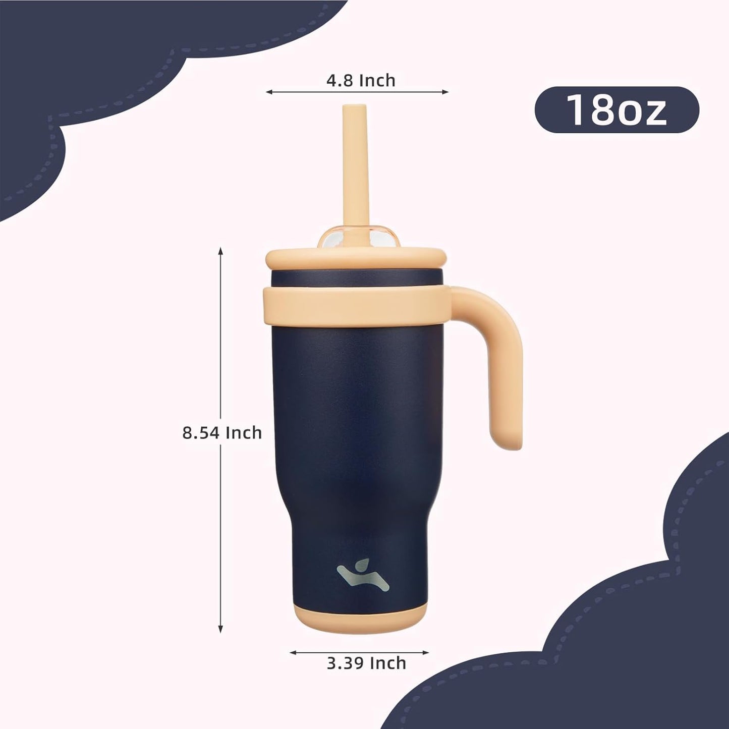 Konokyo 30 oz Tumbler with Side Handle, Insulated Water Bottle with Straw and 2 in 1 Lid, Stainless Steel Cup Travel Coffee Mug for Sports Office Gym,Purple