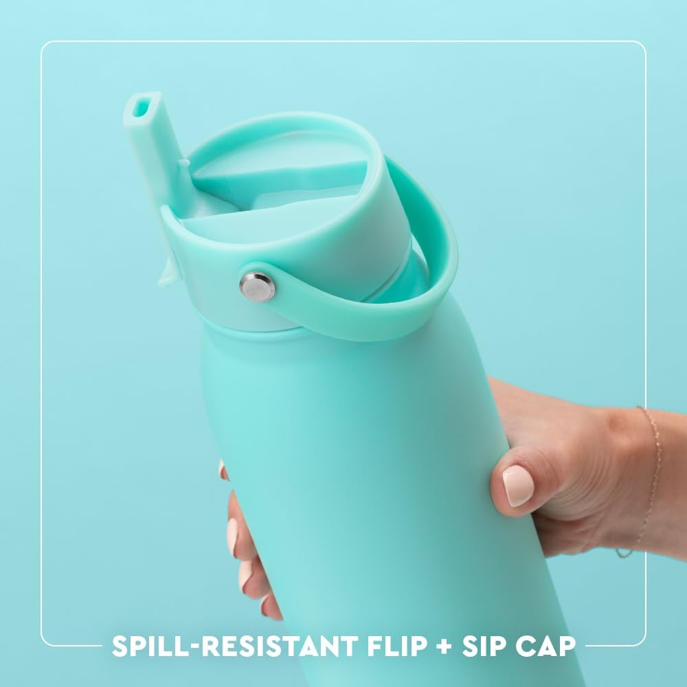 Swig Life 36oz Insulated Water Bottle, Travel Water Bottle with Straw and Lid, Cup Holder Friendly, Stainless Steel (Pickleball)