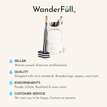 WanderFull Original HydroBag Fits Up to 32 oz Water Bottle Holder with Strap – Hands-Free Crossbody Water Bottle Carrier Bag with Phone Pocket - Colors A