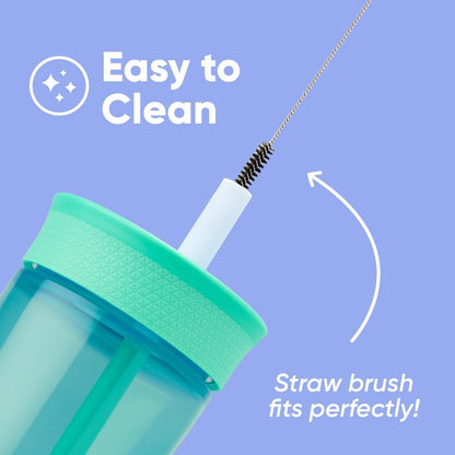 Owala Kids BPA-Free Plastic Tumbler with Spill Resistant Flexible Straw, Easy to Clean, Kids Water Bottle, Great for Travel, Dishwasher Safe, 15 Oz, Skate Park