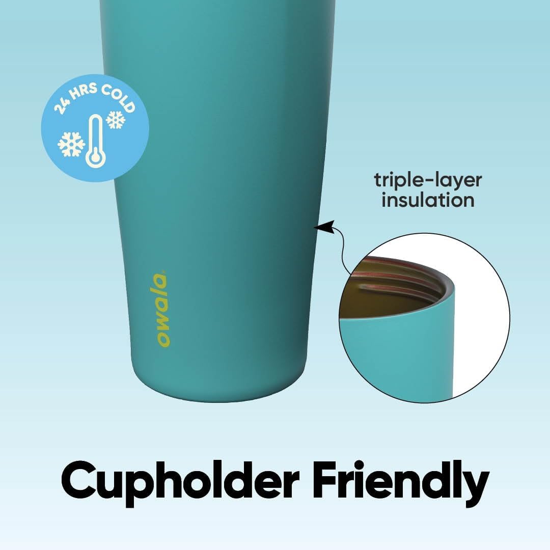 Owala FreeSip Sway Insulated Stainless Steel Water Bottle with Two-Way Spout, Built-In Straw and Bucket Handle, Made for Travel, School, and Sports, 30oz, BPA Free, Leak Proof, Daybreak