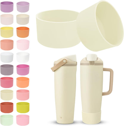 2PCS Silicone Boots for Owala 30oz & 40oz FreeSip Sway Bottles & Tumblers – Non-Slip, Scratch-Resistant, Stability Enhancer for Owala Accessories (Eucalyptus Green) - Colors B