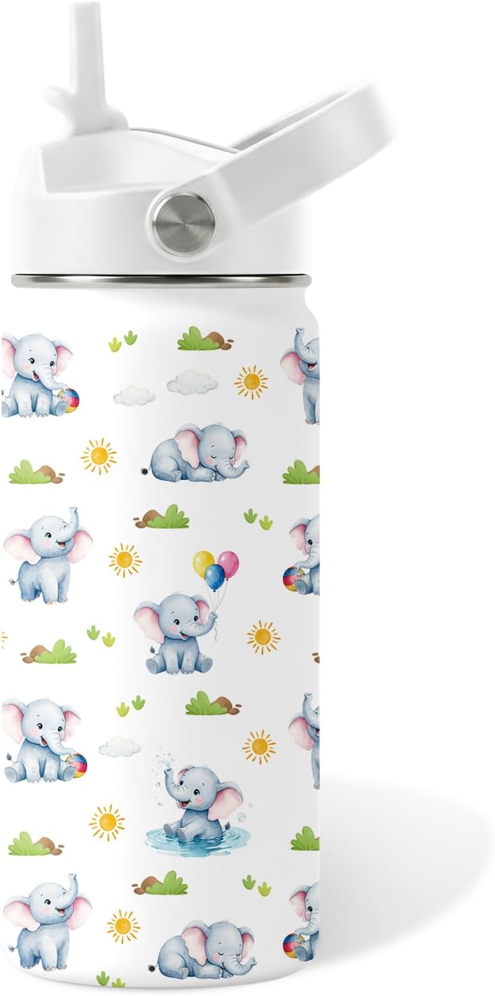 Strawberry Gifts for Kids - 16oz Pink Kids Water Bottle with Straw Lid, Stainless Steel Insulated Water Bottle, Leakproof, BPA-Free, for Girls, School, Strawberry Lover Children Birthday Gift Cup(1pc)