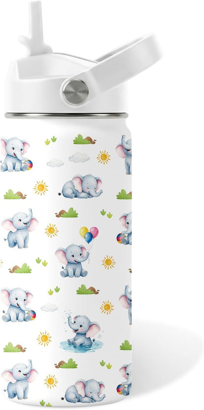 Strawberry Gifts for Kids - 16oz Pink Kids Water Bottle with Straw Lid, Stainless Steel Insulated Water Bottle, Leakproof, BPA-Free, for Girls, School, Strawberry Lover Children Birthday Gift Cup(1pc)