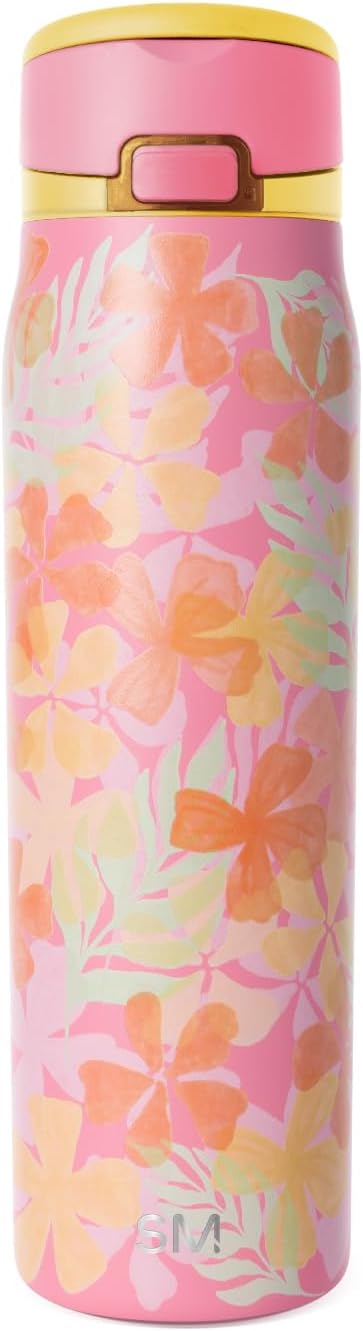 Simple Modern Mesa Loop Water Bottle with Covered Straw and Handle | 24oz Cup Holder Friendly Insulated Stainless Steel Bottles for Travel, Sports and School | Iris Sage - Colors A