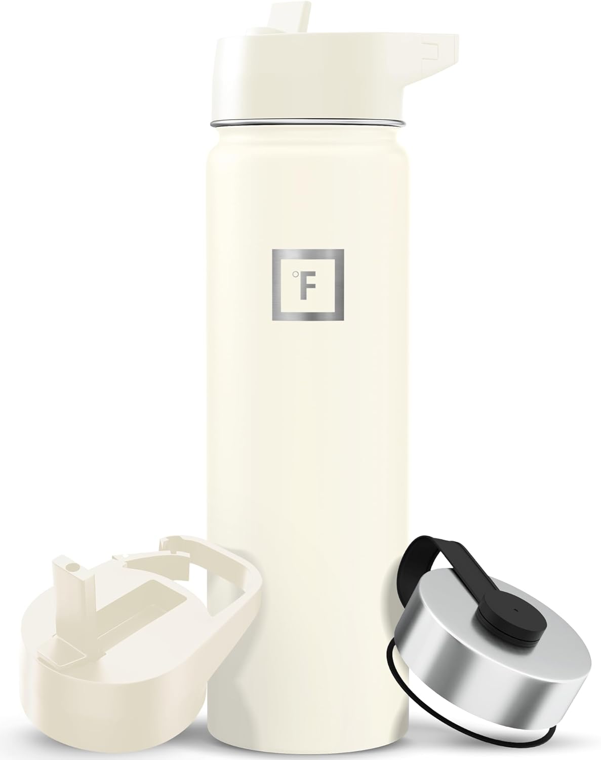 IRON °FLASK Camping & Hiking Hydration Flask with Straw, Wide Mouth Insulated Stainless Steel Sports Water Bottle - 22 oz Aurora
