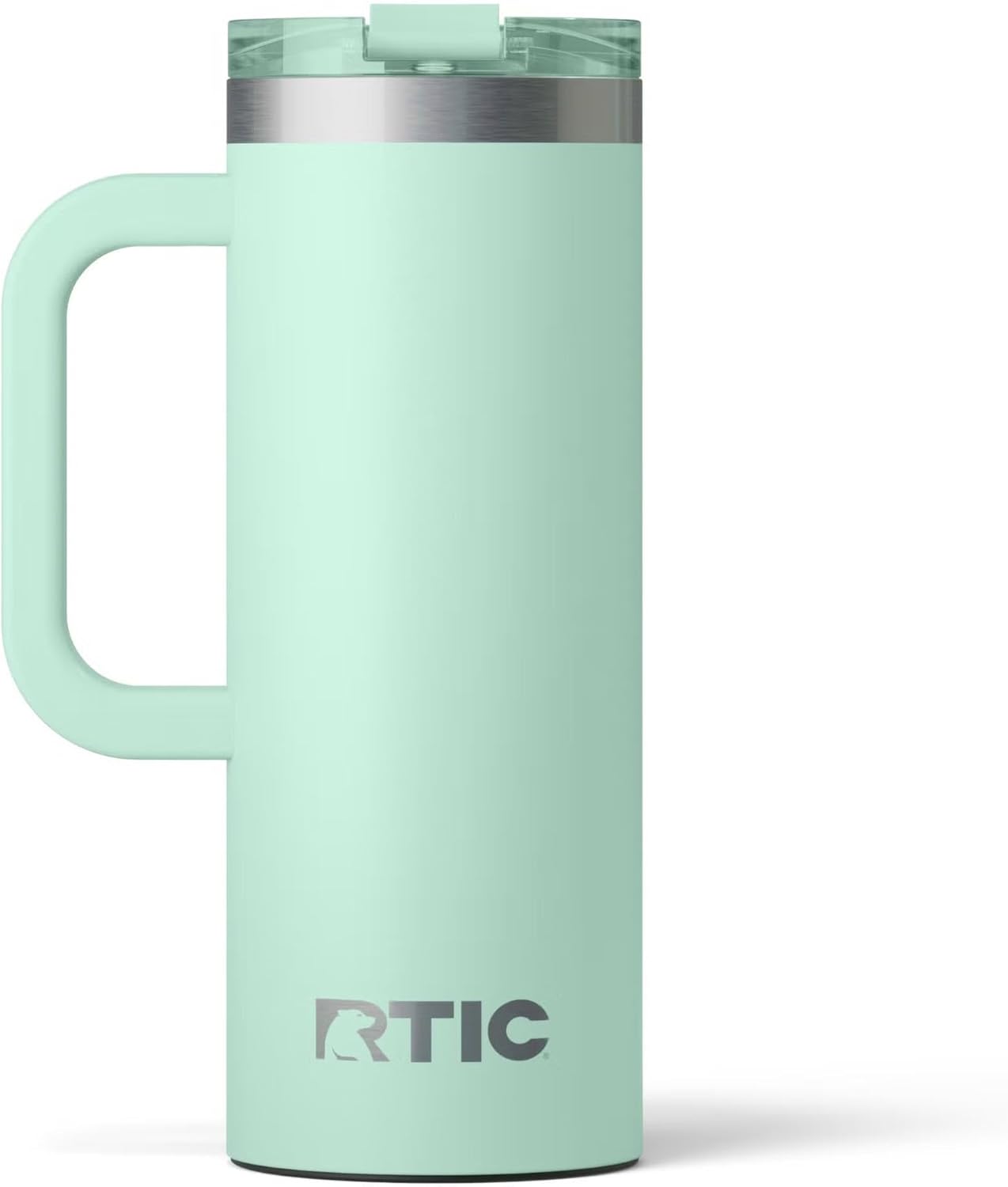 RTIC 20oz Road Trip Travel Mug with Lid and Handle, Ceramic Lined, Insulated, Stainless Steel, Metal, Double Wall Vacuum-Insulation, Portable Coffee, Tea Cup for Hot and Cold Drink, Black
