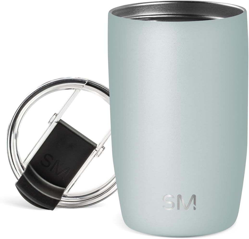 Simple Modern Voyager Tumbler with Flip Lid | Travel Coffee Mug | Insulated Stainless Steel Cold Brew Iced or Hot Coffee Cup | Gifts for Women Men Her Him | 16oz, Almond Birch