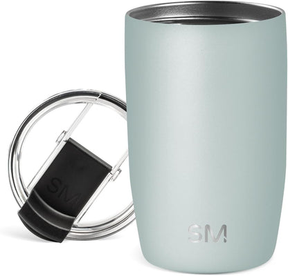 Simple Modern Voyager Tumbler with Flip Lid | Travel Coffee Mug | Insulated Stainless Steel Cold Brew Iced or Hot Coffee Cup | Gifts for Women Men Her Him | 16oz, Almond Birch