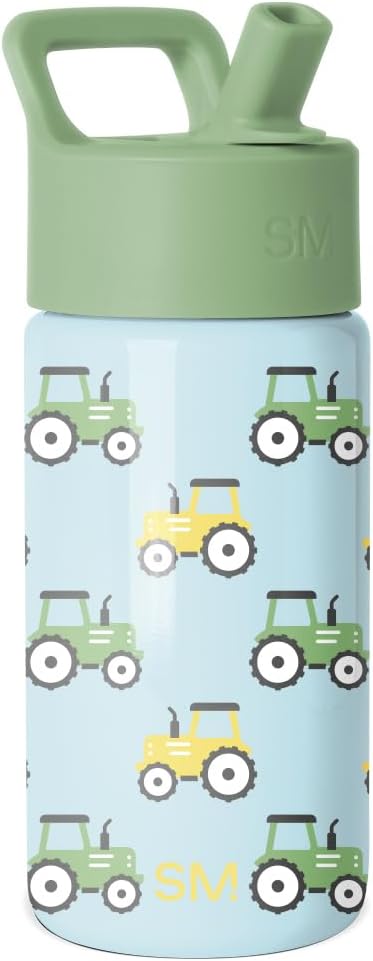 Simple Modern Kids Water Bottle with Straw Lid | 14oz Insulated Stainless Steel Kids Tumbler & Spill Proof Toddler Cup for School, Girls, Boys | Summit | Chloe Floral - Colors B