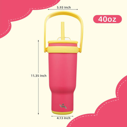 Konokyo 30 oz Tumbler with Side Handle, Insulated Water Bottle with Straw and 2 in 1 Lid, Stainless Steel Cup Travel Coffee Mug for Sports Office Gym,Purple