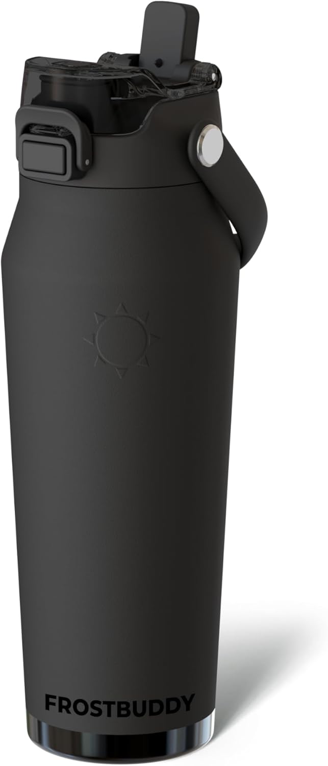 Frost Buddy 24oz Insulated Water Bottle with Straw & Chug Lid | Leak-Proof Stainless Steel | 24-Hours Cold | Sweat-Proof, Cup Holder Friendly | Ideal for Gym, Travel, Sports & Everyday Hydration - Colors B