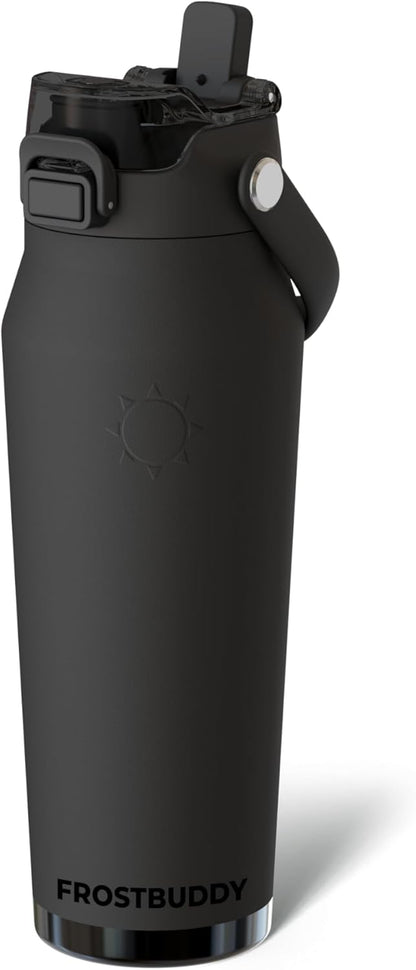 Frost Buddy 24oz Insulated Water Bottle with Straw & Chug Lid | Leak-Proof Stainless Steel | 24-Hours Cold | Sweat-Proof, Cup Holder Friendly | Ideal for Gym, Travel, Sports & Everyday Hydration - Colors B