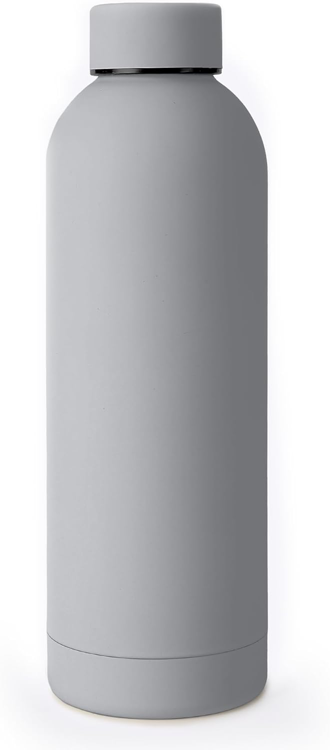NOBL Stainless Steel Water Bottle,17 oz, 500 ml, Double Wall Vacuum Insulation, Sealed Bottle Keeps Drinks Cold 24 Hrs & Hot 12 Hrs, Leak Proof, Fits Noble Carry-On Cup Holder - Sand