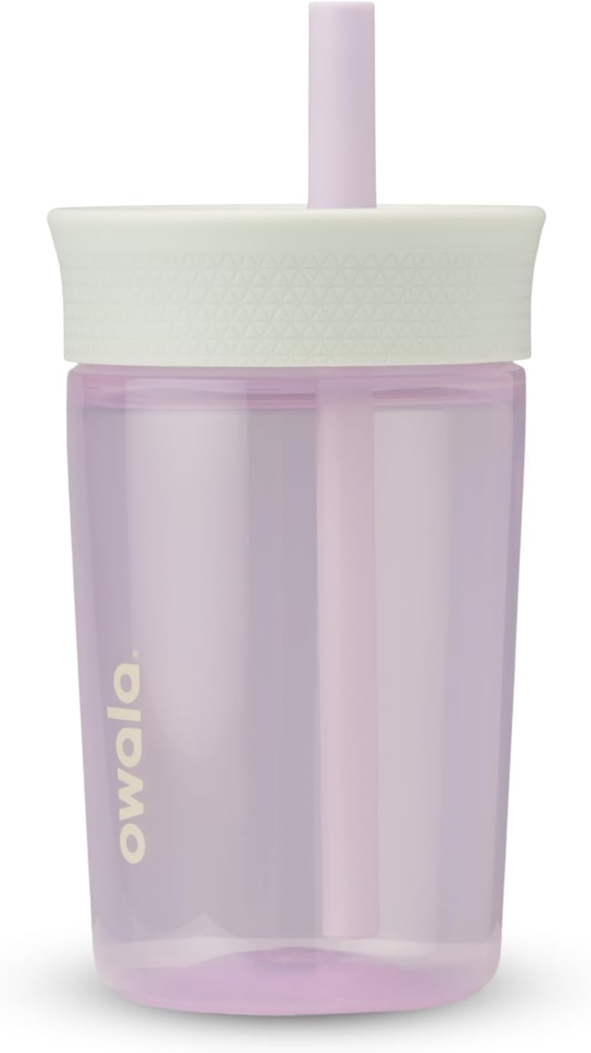 Owala Kids BPA-Free Plastic Tumbler with Spill Resistant Flexible Straw, Easy to Clean, Kids Water Bottle, Great for Travel, Dishwasher Safe, 15 Oz, Skate Park