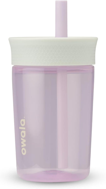 Owala Kids BPA-Free Plastic Tumbler with Spill Resistant Flexible Straw, Easy to Clean, Kids Water Bottle, Great for Travel, Dishwasher Safe, 15 Oz, Skate Park