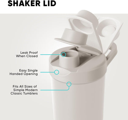 Simple Modern Stainless Steel Shaker Bottle with Ball 24oz | Metal Insulated Cup for Protein Mixes, Shakes and Pre Workout | Rally Collection | Almond Birch