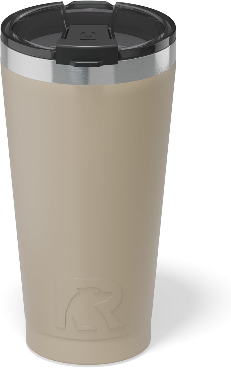 RTIC 16oz Essential Pint Tumbler with Lid, Ceramic Lined, Insulated, Stainless Steel, Metal, Double Wall Vacuum-Insulation, Portable Travel Cup for Beer, Iced Coffee, Tea, Hot and Cold Drink, Olive