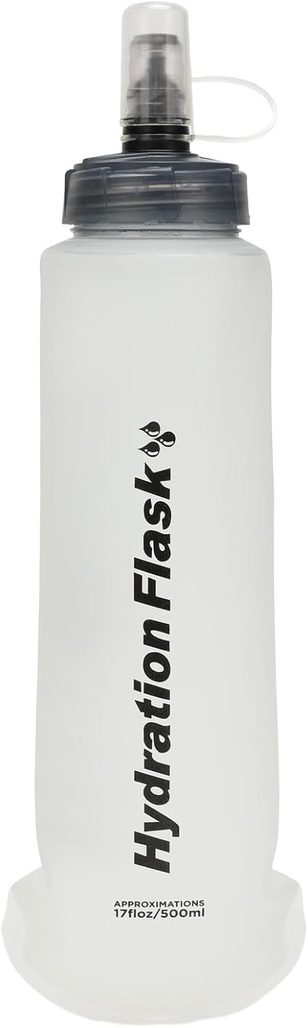 Azarxis TPU Soft Flask Collapsible Water Bottle Running Folding Gel Water Reservoir Handheld for Hydration Pack Hiking Cycling Climbing Jogging Marathon Trail Race