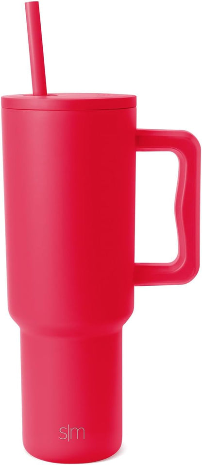 Simple Modern 40 oz Trek Tumbler with Handle and Straw Lid | Cup Holder Friendly Insulated Stainless Steel Travel Mug | Sea Glass Sage - Colors B
