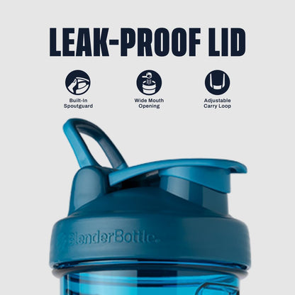 BlenderBottle Shaker Bottle Pro Series Perfect for Protein Shakes and Pre Workout, 24-Ounce, Black
