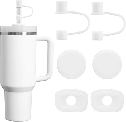 MOLOSLEEVE 21 Colors Straw Toppers Include A Set of Leak-proof Plugs, for Stanley Straw Covers Cap for Stanley Cup 2.0 30oz, 40oz, Silicone, Dust-Proof （Clear）