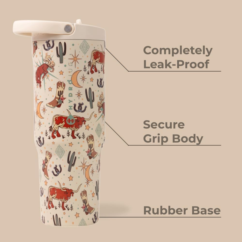 HydroJug Sport - Stainless Steel Tumbler with Straw, Vacuum Insulated, 40oz Leakproof Water Bottle, Ergonomic Design, Reusable, Dishwasher Safe, Rubber Base, Durable for Gym or Outdoors, Sage