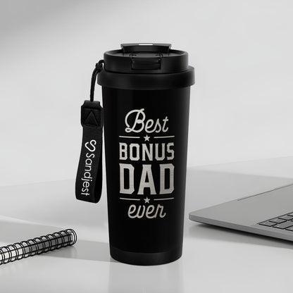 SANDJEST American Flag Tumbler - Stainless Steel 2-in-1 Lid Coffee Tumbler 18 oz, Patriotic Insulated Travel Mug Gift for Men Husband Dad, Birthday Christmas