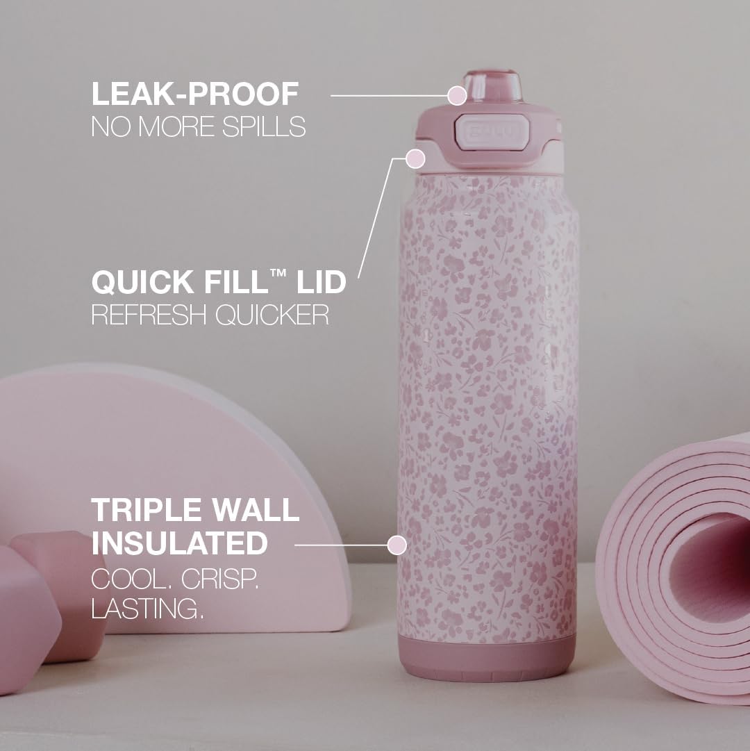 ZULU Powerfill Pro 32oz Stainless Steel Water Bottle with Quick Fill Lid, Triple Walled Vacuum Insulated Metal, Leak Proof Locking Lid, Sip and Chug, Reusable BPA Free, High Tide
