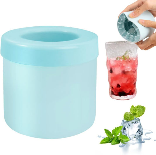 Small Ice Maker Cup, Cylinder Silicone Ice Cube Molds, Mini Ice Maker Cube Tray, Decompress Ice Lattice Ice Cube Trays for freezer, 60 Ice Cubes, Easy-Release 2Pcs
