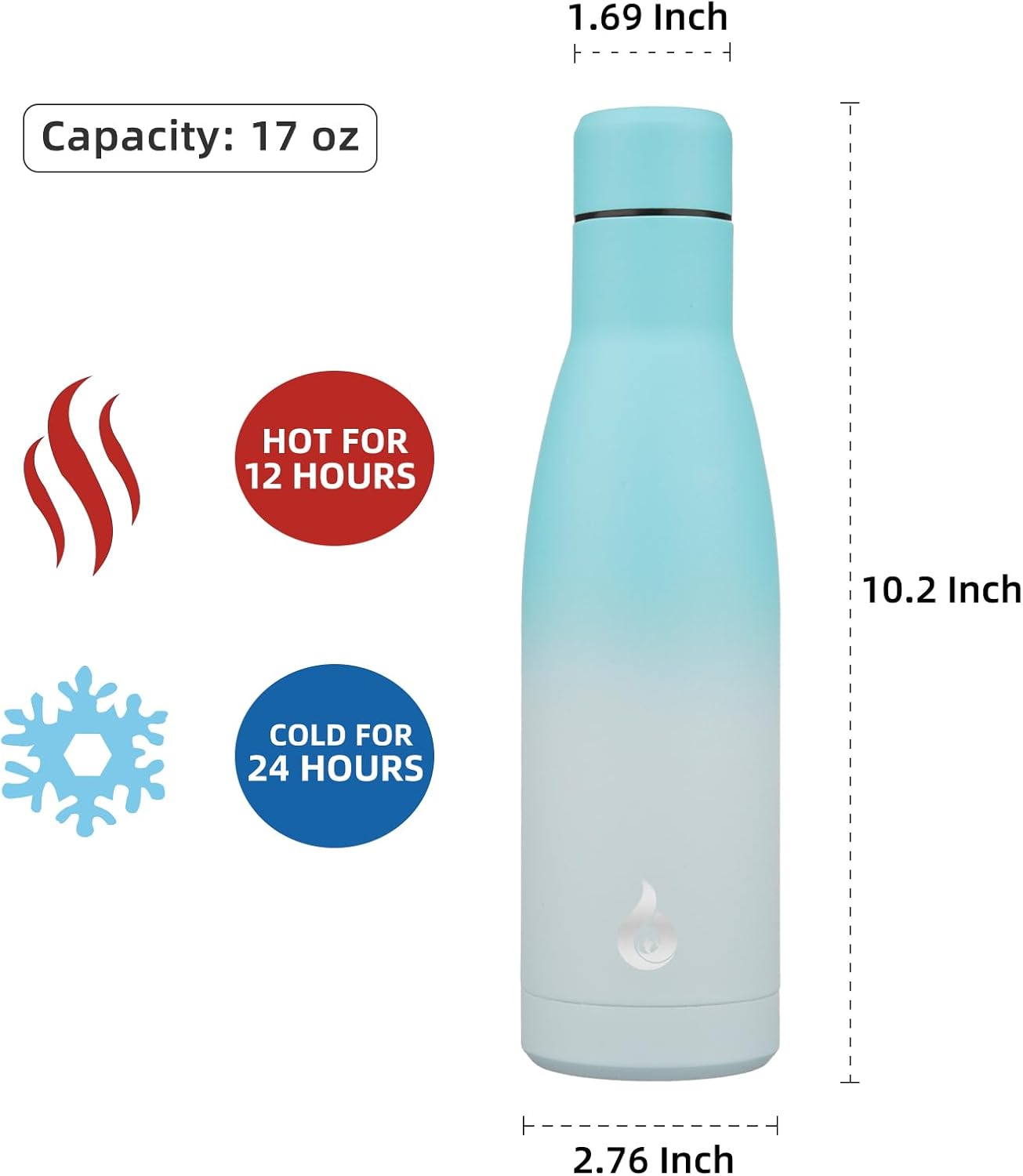 BJPKPK Insulated Water Bottle 12oz Small Stainless Steel Water Bottles Reusable Metal Thermal Keep Cold and Hot,Dreamy Purple - Colors B