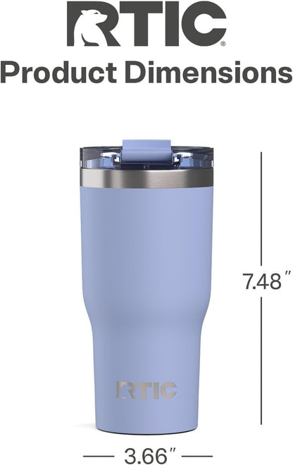 RTIC 20oz Essential Tumbler with Lid, Ceramic Lined, Insulated, Stainless Steel, Metal, Double Wall Vacuum-Insulation, Travel Cup for Iced Coffee, Tea, Hot and Cold Drink, Graphite