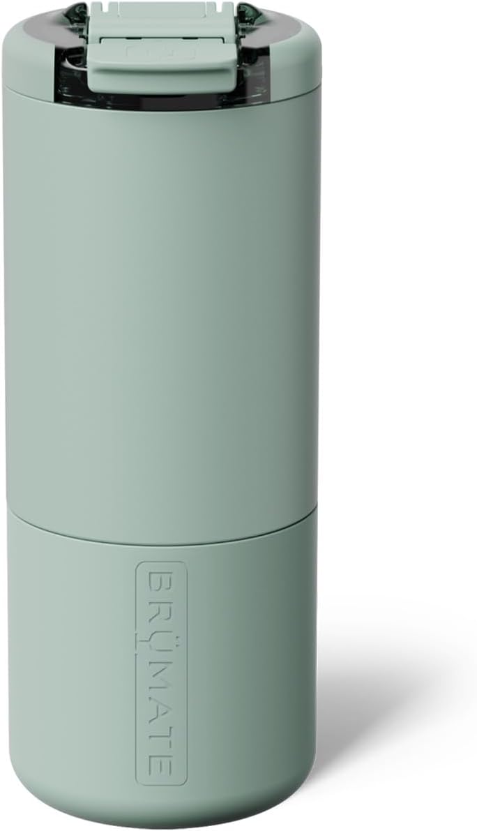BrüMate Strova 18oz 100% Leakproof Insulated Coffee Mug | Ceramic-Lined Interior | Built-In Silicone Sleeve for Travel | Locking Flip Lid (Nightfall Blue)