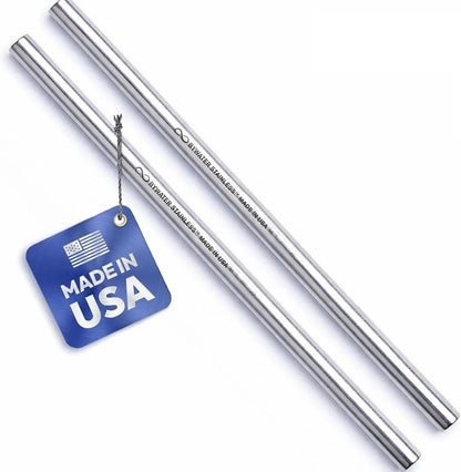 Made in USA Bywater Stainless Steel 10.5 Inch Straw Set of 2 Food Grade Premium Straws. Fits Stanley, Yeti Straw Lid, Owala and Many Others With Standard Straws. DOES NOT FIT FLIP STYLE LIDS