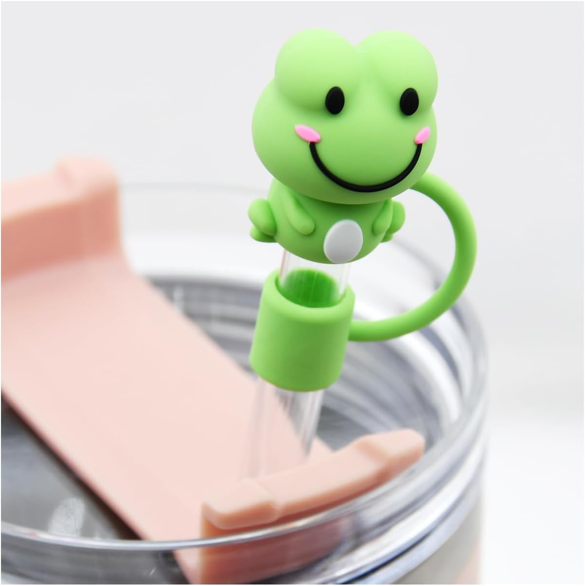 Straw Cover Cap for Stanley Cup,Silicone Straw Topper Compatible with 30&40 Oz Tumbler with Handle,10mm 0.4in Dust-Proof Reusable Straw Tips Lids (5Pcs Straw Cover Animal shape)