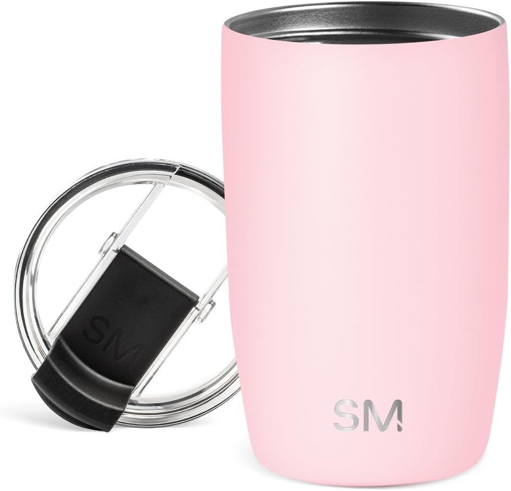 Simple Modern Voyager Tumbler with Flip Lid | Travel Coffee Mug | Insulated Stainless Steel Cold Brew Iced or Hot Coffee Cup | Gifts for Women Men Her Him | 16oz, Almond Birch