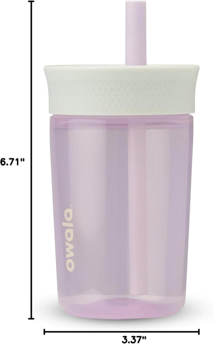 Owala Kids BPA-Free Plastic Tumbler with Spill Resistant Flexible Straw, Easy to Clean, Kids Water Bottle, Great for Travel, Dishwasher Safe, 15 Oz, Skate Park