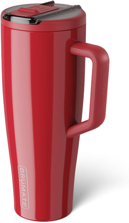BrüMate Era Flip 30oz Tumbler with 100% Leakproof Covered Straw Lid | Hygienic Covered Straw | Insulated Stainless Steel Water Bottle with Handle | Cup Holder Friendly | BPA-Free (Sage)