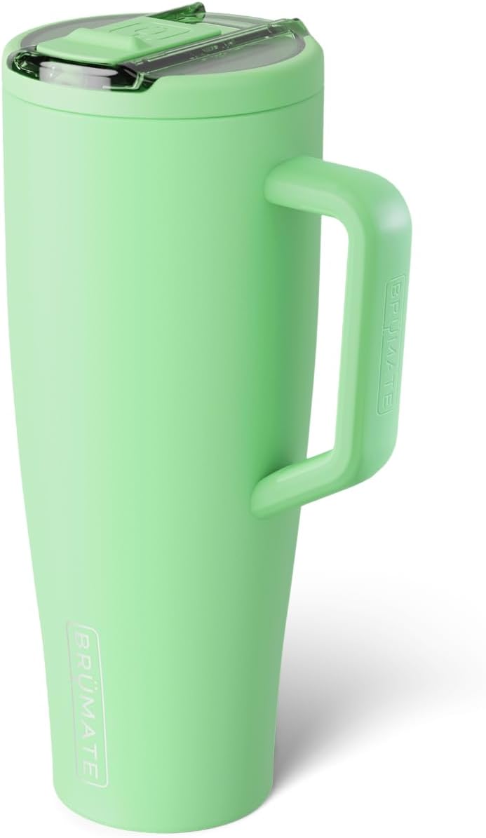 BrüMate Era Flip 30oz Tumbler with 100% Leakproof Covered Straw Lid | Hygienic Covered Straw | Insulated Stainless Steel Water Bottle with Handle | Cup Holder Friendly | BPA-Free (Sage)